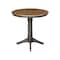 International Concepts Round 36 in Rd top ped table, 12 in leaf, 36.1 inh, counter Ht, Hickory/Washed Coal, 36 W, 48 L, Wood K45-36RXT-27B-6B - alternate 9
